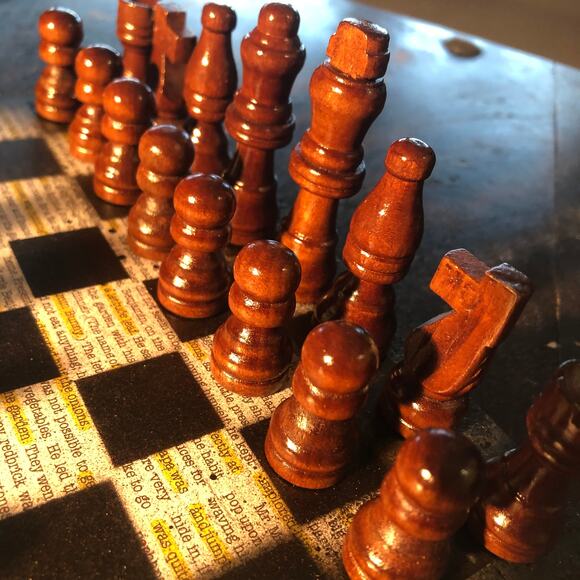 Scrapbook Chess Set - Highlighted Newspaper - Picture 5 of 12